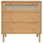 Cómoda SENJA aspecto ratán madera maciza pino marrón 80x40x80cm de , Cajoneras - Ref: Foro24-358022, Precio: 105,69 €, Descue...
