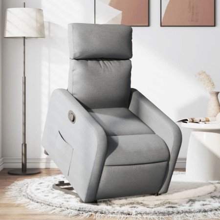 Sillón reclinable elevable de tela gris claro en Sillones | Comprar online en Foru.es