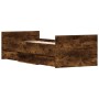 Estructura de cama con cabecero piecero roble ahumado 75x190 cm de , Camas y somieres - Ref: Foro24-3203821, Precio: 130,60 €...