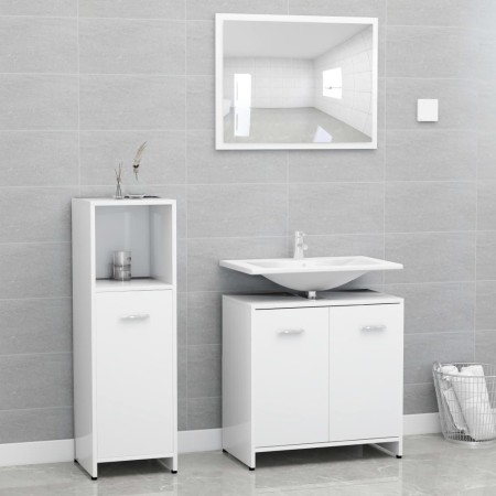 Conjunto de muebles de baño 3 pzas madera contrachapada blanco de , Muebles de baño - Ref: Foro24-3056907, Precio: 106,83 €, ...