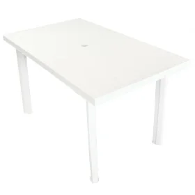 Mesa de jardín de plástico blanca 126x76x72 cm de vidaXL, Mesas de jardín - Ref: Foro24-43597, Precio: 134,96 €, Descuento: %