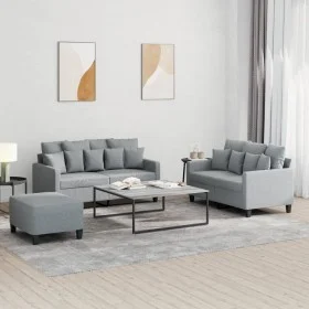 Juego de sofás con cojines 3 piezas tela gris claro de , Sofás - Ref: Foro24-3201656, Precio: 480,84 €, Descuento: %
