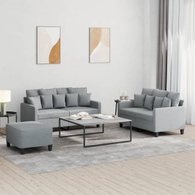Juego de sofás con cojines 3 piezas tela gris claro de , Sofás - Ref: Foro24-3201656, Precio: 491,25 €, Descuento: %