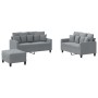 Juego de sofás con cojines 3 piezas tela gris claro de , Sofás - Ref: Foro24-3201656, Precio: 491,25 €, Descuento: %