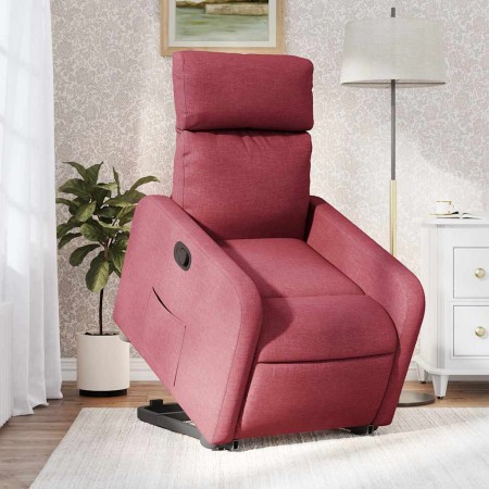 Sillón reclinable elevable tela rojo tinto en Sillones | Comprar online en Foru.es