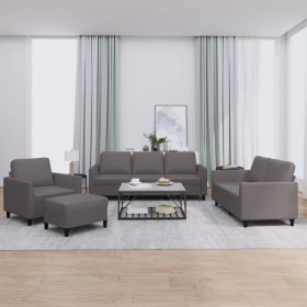 Juego de sofás con cojines 4 piezas cuero sintético gris de , Sofás - Ref: Foro24-3201747, Precio: 638,14 €, Descuento: %