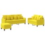 Juego de sofás con cojines 3 piezas tela amarillo claro de , Sofás - Ref: Foro24-3201677, Precio: 512,81 €, Descuento: %