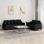 Juego de sofás con cojines 2 piezas tela negro de , Sofás - Ref: Foro24-3201668, Precio: 490,40 €, Descuento: %