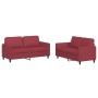 Juego de sofás con cojines 2 piezas cuero sintético rojo tinto de , Sofás - Ref: Foro24-3201753, Precio: 390,85 €, Descuento: %