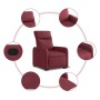 Sillón reclinable elevable tela rojo tinto en Sillones | Comprar online en Foru.es