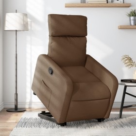 Sillón reclinable elevable de tela marrón en Sillones | Comprar online en Foru.es