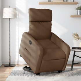 Sillón reclinable elevable de tela marrón en Sillones | Comprar online en Foru.es