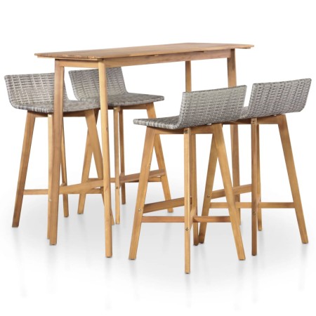 Set de comedor de jardín 5 piezas madera maciza de acacia de vidaXL, Conjuntos de jardín - Ref: Foro24-44222, Precio: 402,19 ...