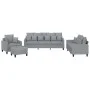 Juego de sofás con cojines 4 piezas tela gris claro by , Sofas - Ref: Foro24-3201640, Price: 667,21 €, Discount: %
