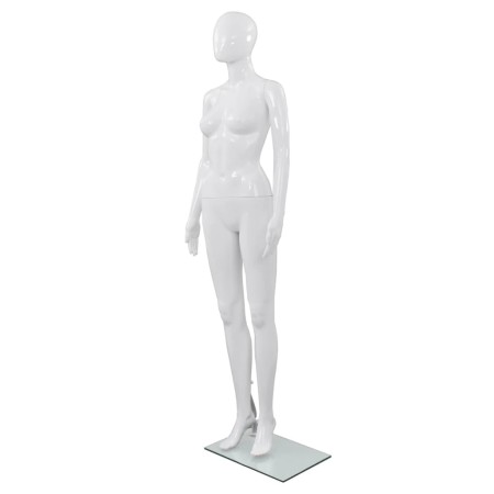 Maniquí de mujer completo base de vidrio blanco brillante 175cm de vidaXL, Maniquís - Ref: Foro24-142928, Precio: 171,29 €, D...