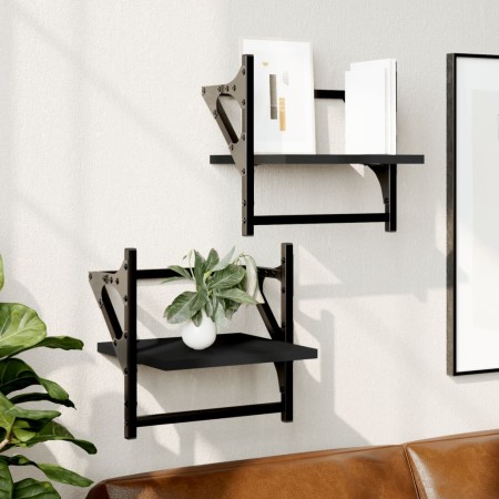 Estantes de pared con barras 2 unidades negro 30x25x30 cm de , Estantes y estanterías - Ref: Foro24-836233, Precio: 20,09 €, ...
