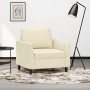 Sillón cuero sintético crema 60 cm de , Sofás - Ref: Foro24-359324, Precio: 134,06 €, Descuento: %