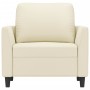 Sillón cuero sintético crema 60 cm de , Sofás - Ref: Foro24-359324, Precio: 134,06 €, Descuento: %