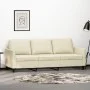 Sofá de 3 plazas de cuero sintético color crema 180 cm de , Sofás - Ref: Foro24-359339, Precio: 243,39 €, Descuento: %