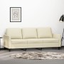 Sofá de 3 plazas de cuero sintético color crema 180 cm de , Sofás - Ref: Foro24-359339, Precio: 246,20 €, Descuento: %