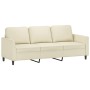 Sofá de 3 plazas de cuero sintético color crema 180 cm de , Sofás - Ref: Foro24-359339, Precio: 246,20 €, Descuento: %