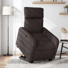 Sillón reclinable elevable tela marrón oscuro en Sillones | Comprar online en Foru.es