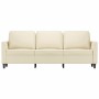 Sofá de 3 plazas de cuero sintético color crema 180 cm de , Sofás - Ref: Foro24-359339, Precio: 246,20 €, Descuento: %