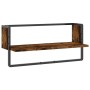 Estantes de pared con barra roble ahumado 65x25x30 cm de , Estantes y estanterías - Ref: Foro24-836290, Precio: 21,18 €, Desc...