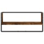 Estantes de pared con barra roble ahumado 65x25x30 cm de , Estantes y estanterías - Ref: Foro24-836290, Precio: 21,18 €, Desc...
