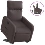 Sillón reclinable elevable tela marrón oscuro en Sillones | Comprar online en Foru.es