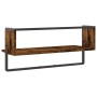 Estantes de pared con barra roble ahumado 65x25x30 cm de , Estantes y estanterías - Ref: Foro24-836290, Precio: 21,18 €, Desc...