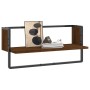 Estante de pared con barra marrón roble 65x25x30 cm de , Estantes y estanterías - Ref: Foro24-836292, Precio: 21,79 €, Descue...
