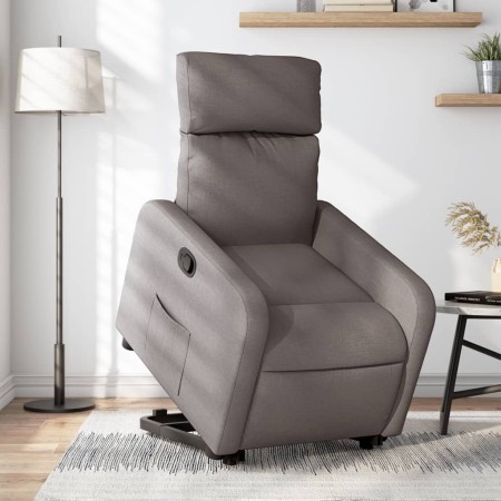 Sillón reclinable elevable tela gris taupe en Sillones | Comprar online en Foru.es