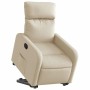 Sillón reclinable elevable de tela color crema en Sillones | Comprar online en Foru.es