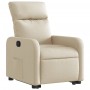 Sillón reclinable elevable de tela color crema en Sillones | Comprar online en Foru.es