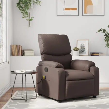 Sillón de masaje reclinable cuero sintético marrón de , Sillones - Ref: Foro24-373443, Precio: 269,29 €, Descuento: %