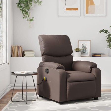Sillón de masaje reclinable cuero sintético marrón de , Sillones - Ref: Foro24-373443, Precio: 274,42 €, Descuento: %