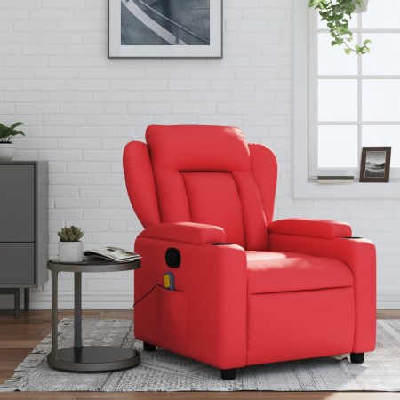 Sillón de masaje reclinable cuero sintético rojo de , Sillones - Ref: Foro24-372439, Precio: 258,24 €, Descuento: %