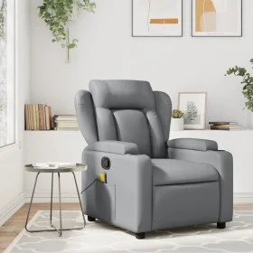 Sillón reclinable de cuero sintético gris de , Sillones - Ref: Foro24-372430, Precio: 201,51 €, Descuento: %