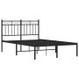 Estructura de cama con cabecero metal negro 120x200 cm de , Camas y somieres - Ref: Foro24-373689, Precio: 96,52 €, Descuento: %