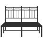 Estructura de cama con cabecero metal negro 120x200 cm de , Camas y somieres - Ref: Foro24-373689, Precio: 96,52 €, Descuento: %