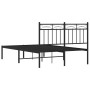 Estructura de cama con cabecero metal negro 120x200 cm de , Camas y somieres - Ref: Foro24-373689, Precio: 96,52 €, Descuento: %