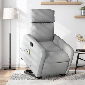 Sillón de masaje reclinable de pie de tela gris claro en Sillones | Comprar online en Foru.es