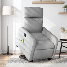 Sillón de masaje reclinable de pie de tela gris claro en Sillones | Comprar online en Foru.es