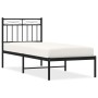 Estructura de cama con cabecero metal negro 80x200 cm de , Camas y somieres - Ref: Foro24-373682, Precio: 68,67 €, Descuento: %