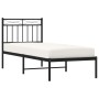 Estructura de cama con cabecero metal negro 80x200 cm de , Camas y somieres - Ref: Foro24-373682, Precio: 68,67 €, Descuento: %