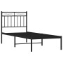 Estructura de cama con cabecero metal negro 80x200 cm de , Camas y somieres - Ref: Foro24-373682, Precio: 68,67 €, Descuento: %