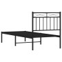 Estructura de cama con cabecero metal negro 80x200 cm de , Camas y somieres - Ref: Foro24-373682, Precio: 68,67 €, Descuento: %
