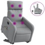 Sillón de masaje reclinable de pie de tela gris claro en Sillones | Comprar online en Foru.es