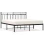 Estructura de cama con cabecero metal negro 160x200 cm de , Camas y somieres - Ref: Foro24-373694, Precio: 110,05 €, Descuent...
